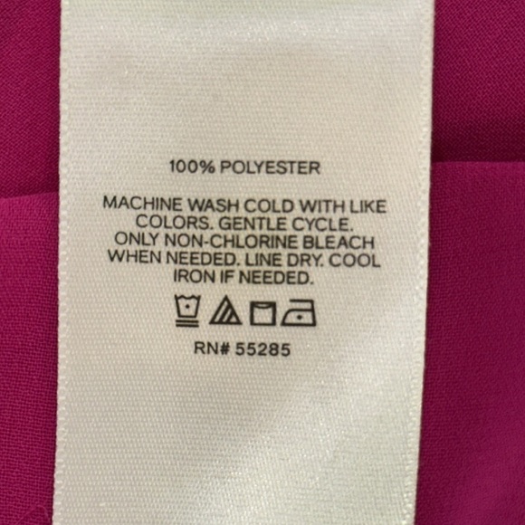 Express Portofino Sheer Fuschia Longsleeve Button Up Blouse Roll Tab NWT S - Picture 6 of 7